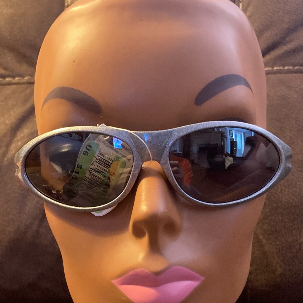 Deadstock Vintage 90s Y2K Rave Silver Sunglasses UV 100 Edgy